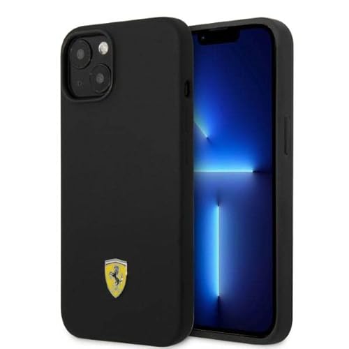 Ferrari FEHMSIP14MBK Hülle für iPhone 14 Plus 6,7" Schwarz hardcase Silicone Metal Logo von Ferrari