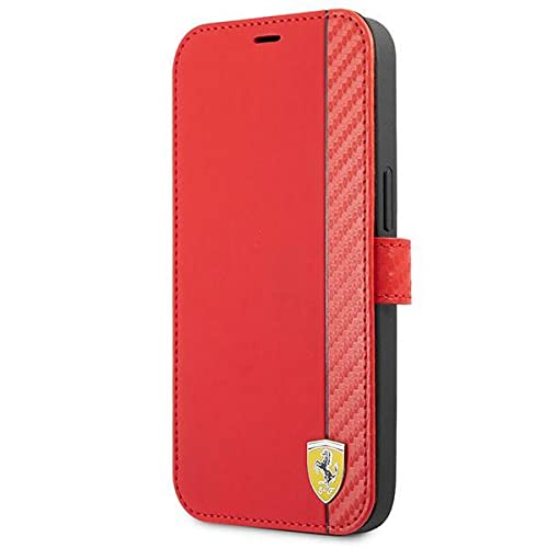 Ferrari FESAXFLBKP13SRE hülle für iPhone 13 Mini 5,4" rot Book On Track Carbon Stripe von Ferrari