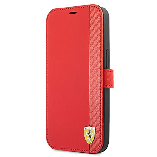Ferrari FESAXFLBKP13XRE hülle für iPhone 13 Pro Max rot Book On Track Carbon Stripe von Ferrari