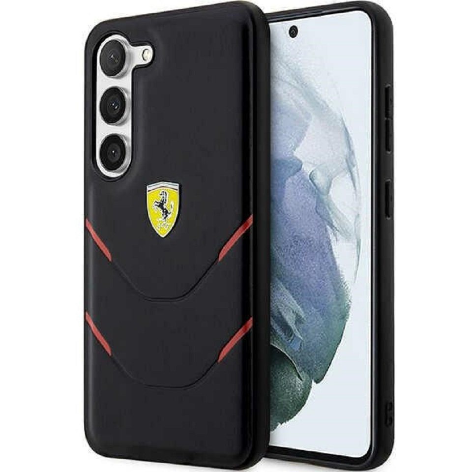Ferrari Handyhülle Case Samsung Galaxy S23 Plus Kunstleder schwarz 6,6 Zoll, Kantenschutz von Ferrari