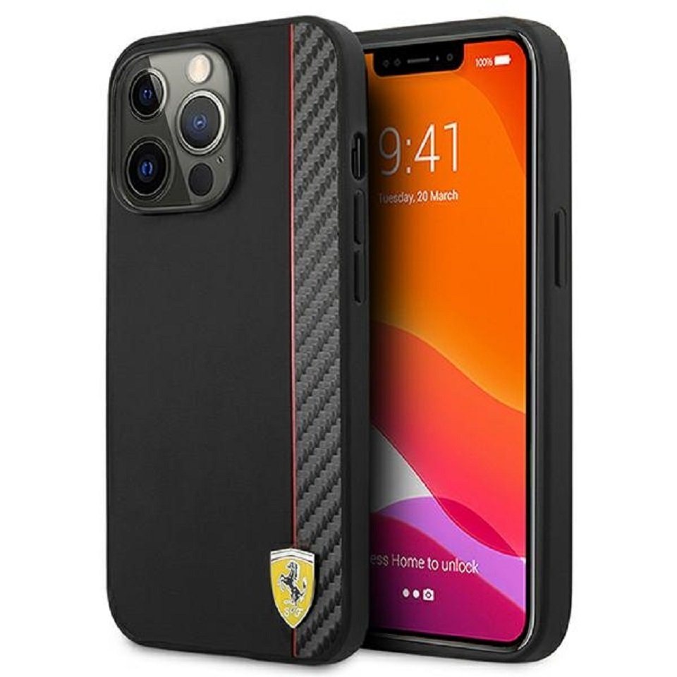 Ferrari Handyhülle iPhone 13 Pro Cover Hardcase schwarz von Ferrari