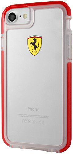 Ferrari Hardcase für iPhone 7 und iPhone 8 (stoßfest - Transparent Rot), Rot/Ausflug, einfarbig (Getaway Solids), Rückseitenabdeckung von Ferrari