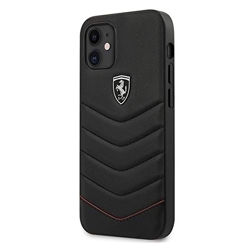 Ferrari Off Track Quilted Hard Cover Hülle für Apple iPhone 12 Mini (5.4) - Schwarz von CG MOBILE
