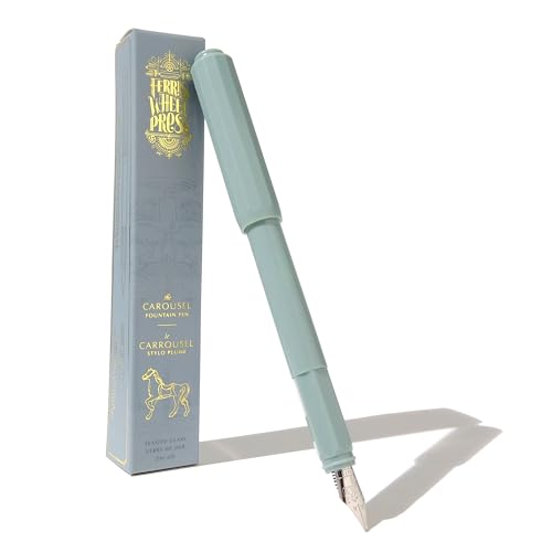 Ferris Wheel Press | Carousel Fountain Pen | Acrylic blend body | Air-sealed click locking cap | Seaside Glass | Green | Fine Nib von Ferris Wheel Press