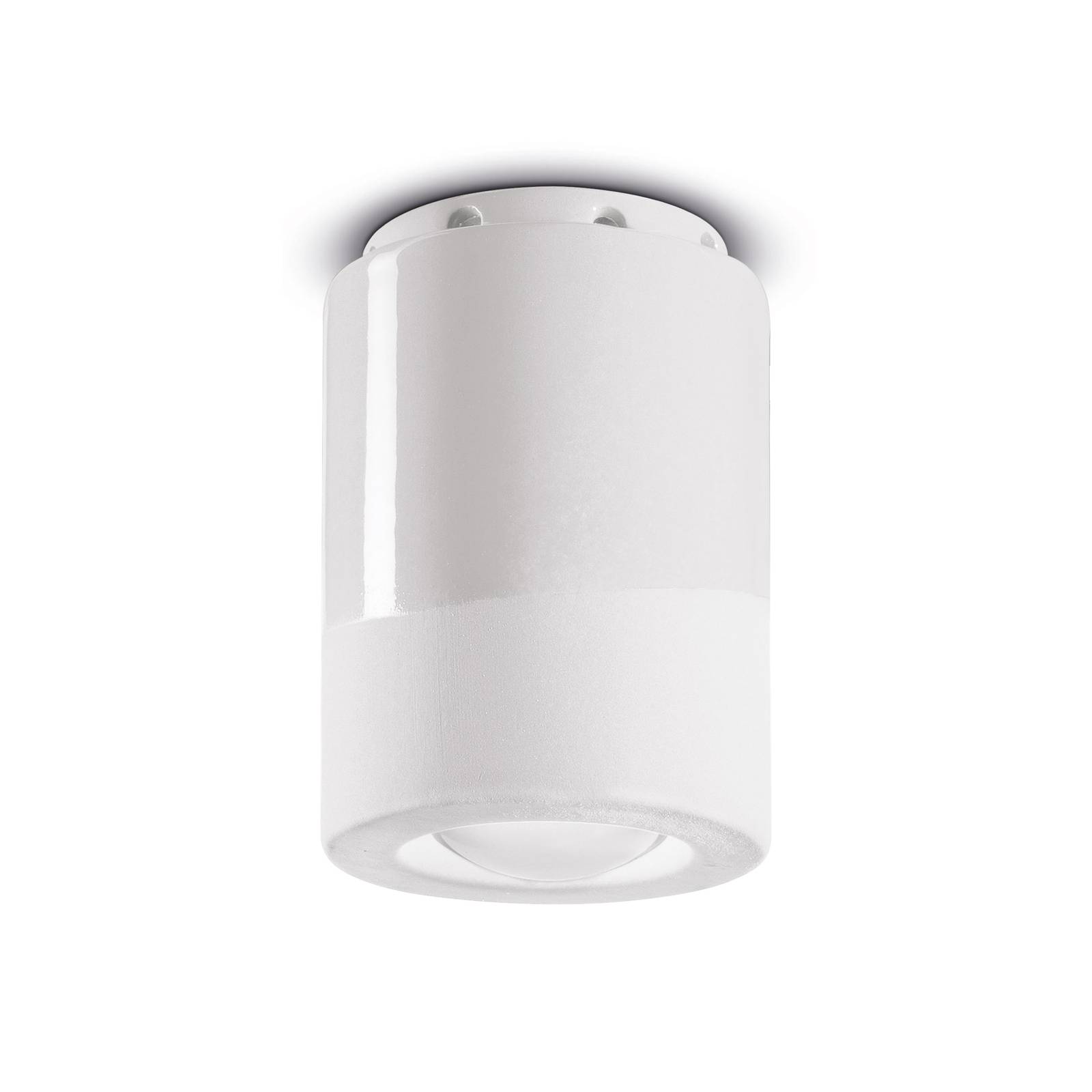 Deckenlampe PI, zylinderförmig, Ø 8,5 cm, weiß von Ferroluce