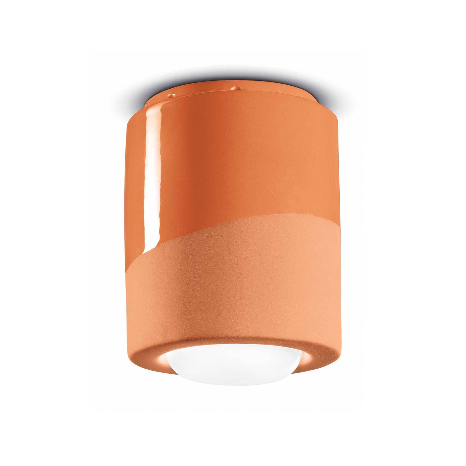 Deckenlampe PI, zylindrisch, Ø 12,5 cm orange von Ferroluce