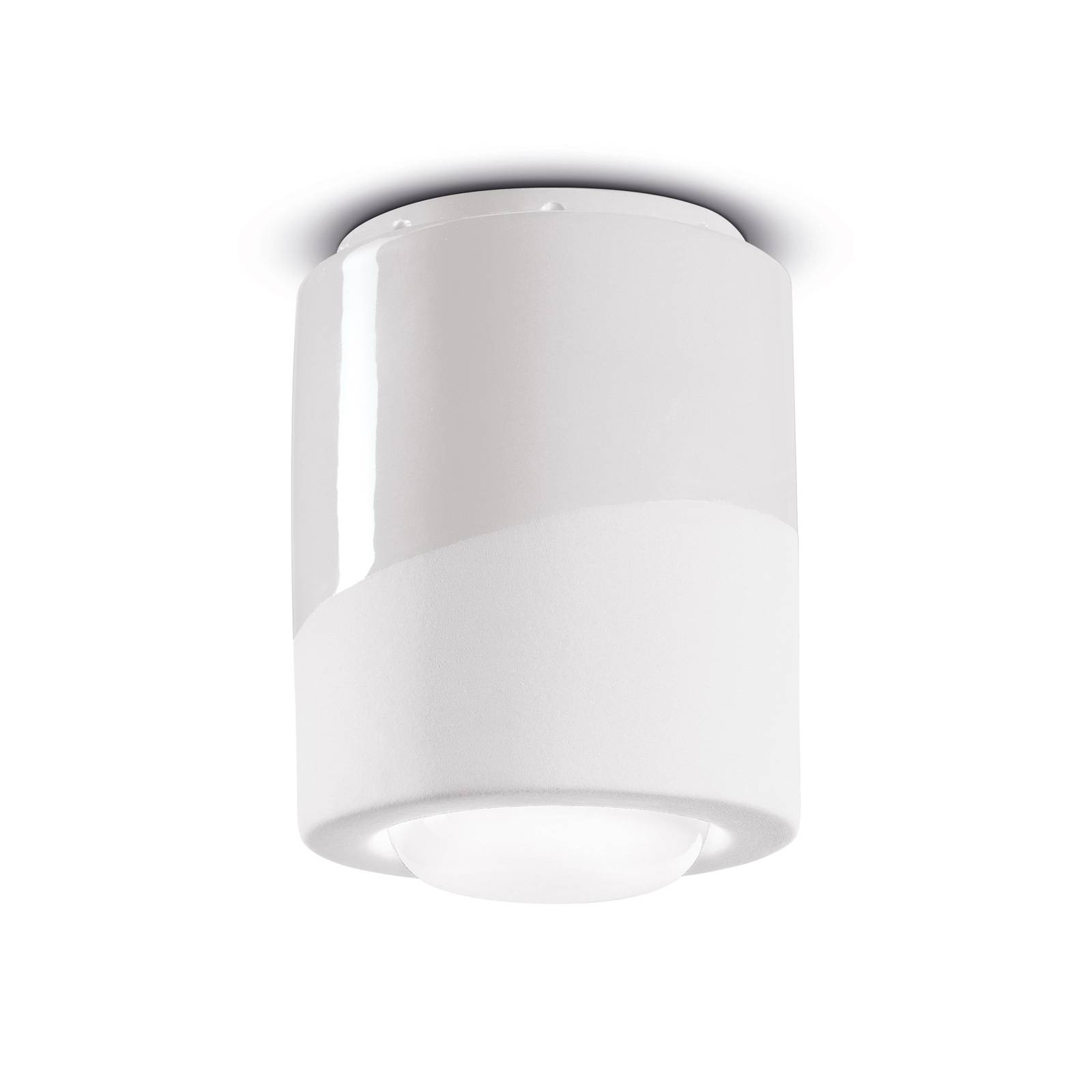 Deckenlampe PI, zylindrisch, Ø 12,5 cm weiß von Ferroluce