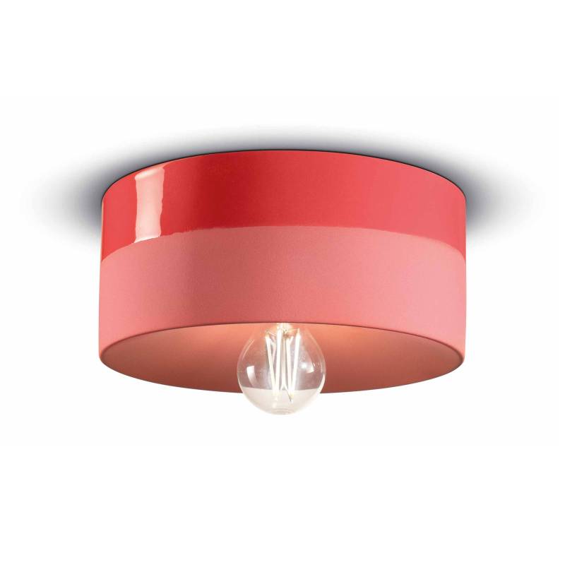 Deckenlampe Pi Keramik glänzend/matt Ø 25 cm rot von Ferroluce