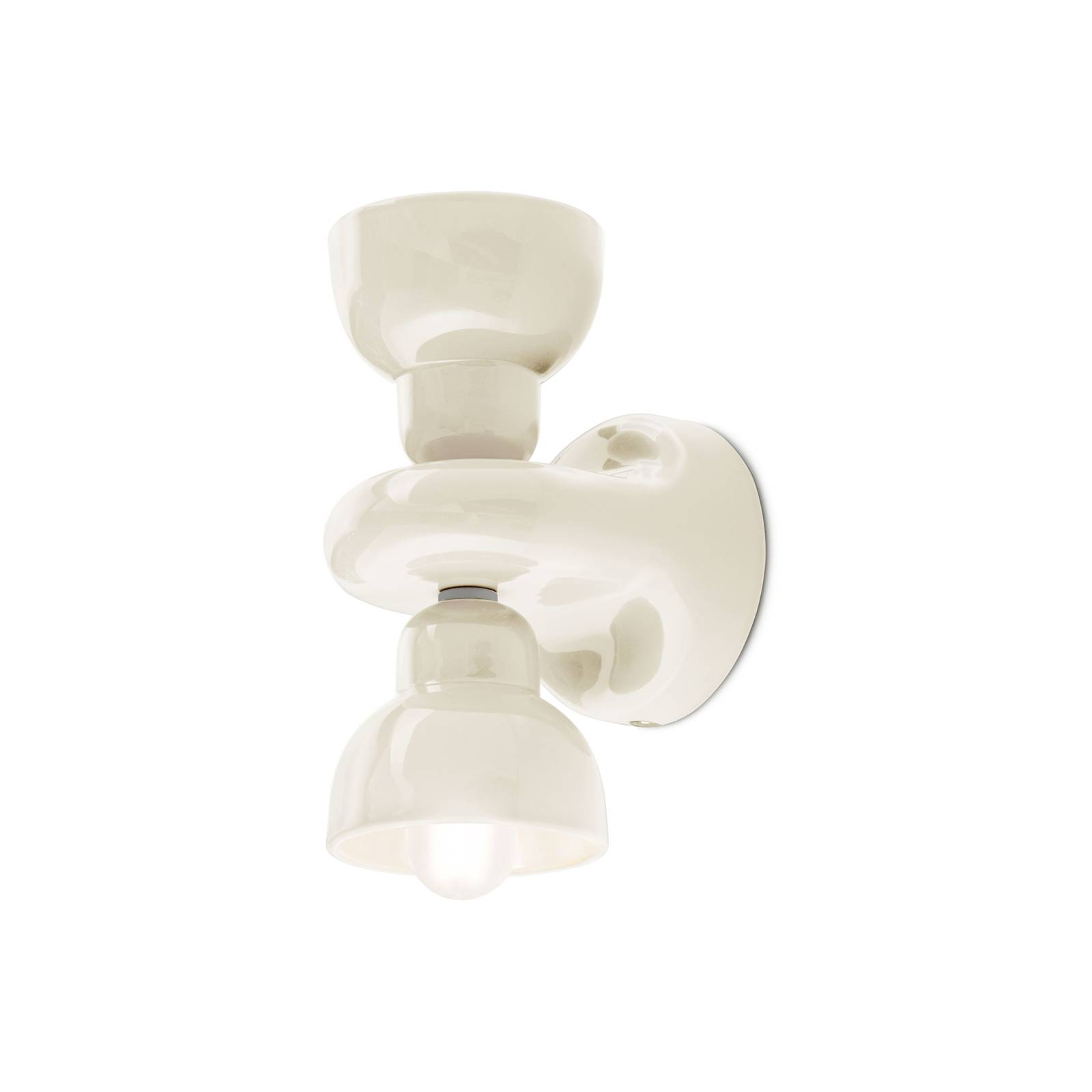 Wandleuchte Berimbau, creme, 2-flammig Wandleuchte Berimbau, creme, 2-flammig von Ferroluce