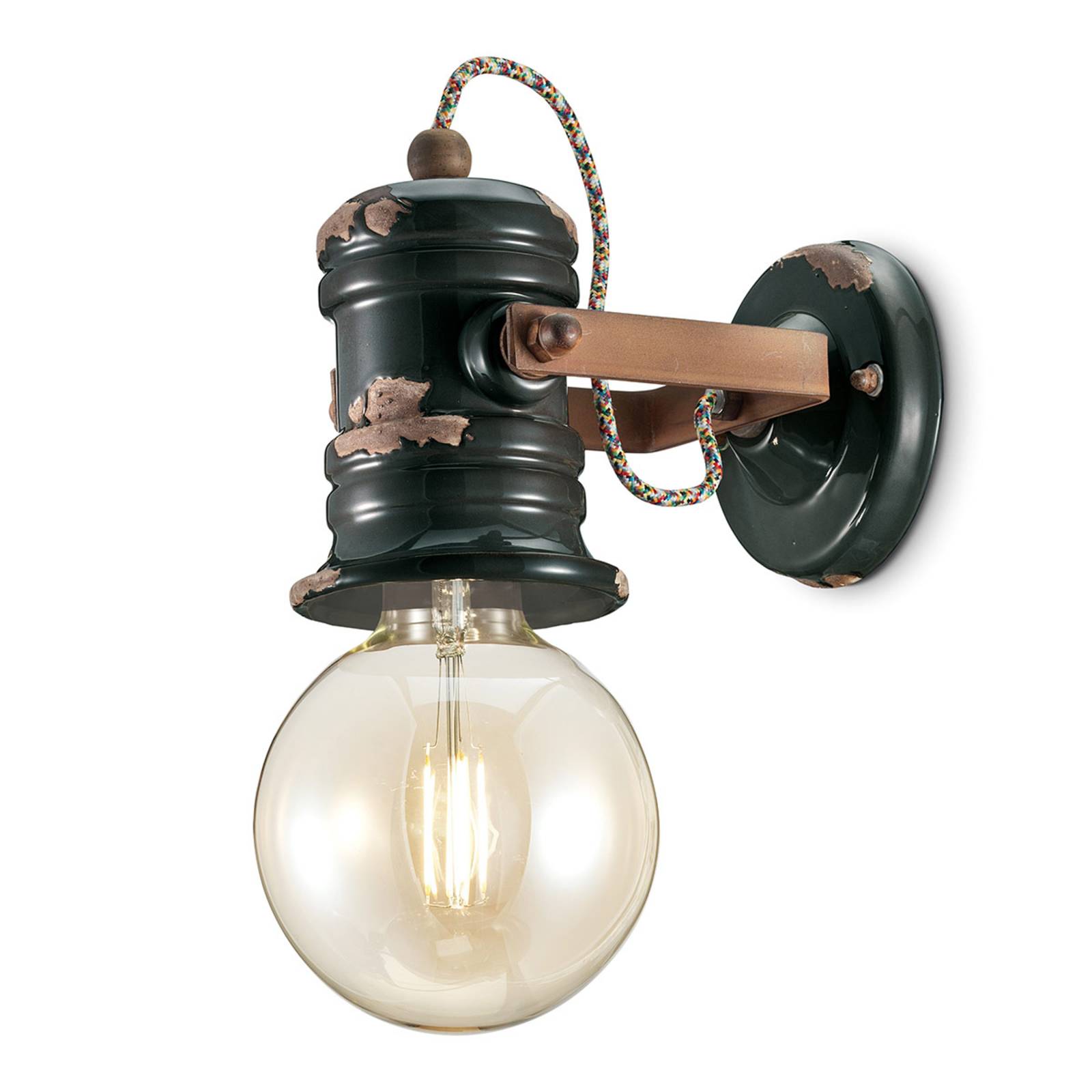 Wandleuchte C1843 im Vintage-Design schwarz Wandleuchte C1843 im Vintage-Design schwarz von Ferroluce