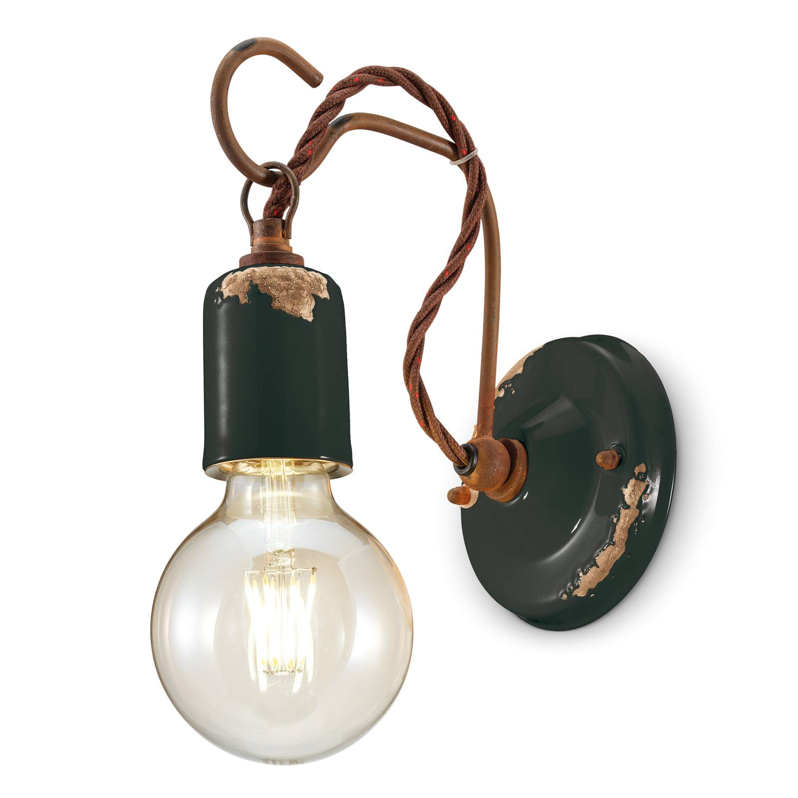 Wandleuchte C665 im Vintage-Stil schwarz Wandleuchte C665 im Vintage-Stil schwarz von Ferroluce