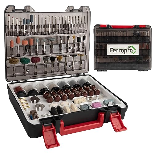 Ferropro 349teiliges Mehrzweck Zubehörset - praktische Aufbewahrungsbox - Drehwerkzeug Schleifen Polieren Bohren Schärfen - Für Dremel Bohrmaschinen Akkuschrauber uvm. Ferropro 349teiliges Mehrzweck Zubehörset - praktische Aufbewahrungsbox - Drehwerkzeug Schleifen Polieren Bohren Schärfen - Für Dremel Bohrmaschinen Akkuschrauber uvm. von Ferropro