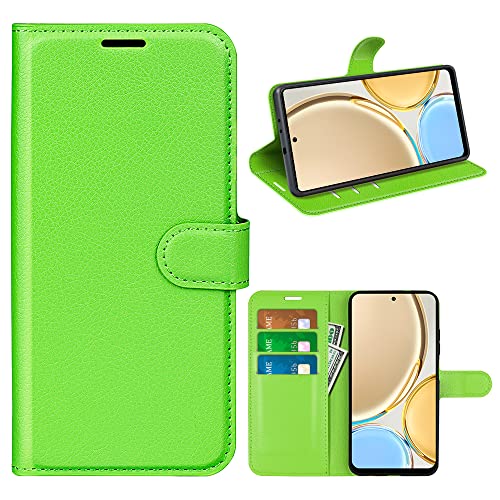 Fertuo Hülle für Honor Magic 4 Lite 5G, Handyhülle Leder Flip Case Tasche mit Standfunktion, Kartenfach, Magnetschnalle, Silikon Bumper Schutzhülle Cover für Honor Magic 4 Lite 5G, Grün von Fertuo