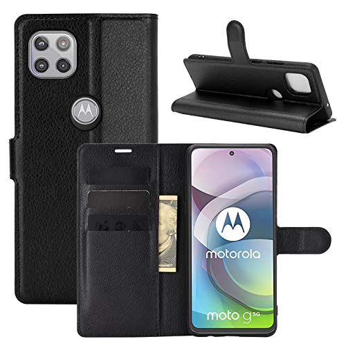Fertuo Hülle für Motorola Moto G 5G, Handyhülle Leder Flip Case Tasche mit Standfunktion, Kartenfach, Magnetschnalle, Silikon Bumper Schutzhülle Cover für Motorola Moto G 5G, Schwarz Fertuo Hülle für Motorola Moto G 5G, Handyhülle Leder Flip Case Tasche mit Standfunktion, Kartenfach, Magnetschnalle, Silikon Bumper Schutzhülle Cover für Motorola Moto G 5G, Schwarz von Fertuo
