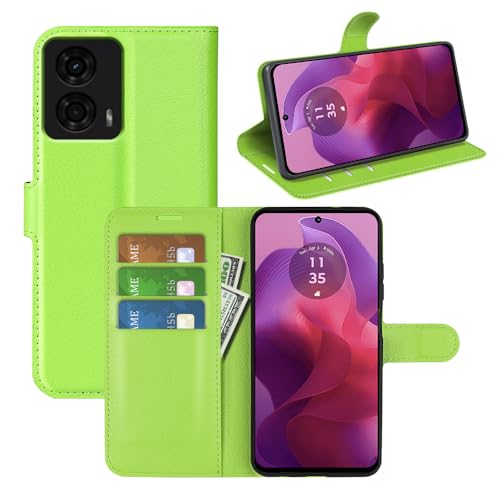 Fertuo Hülle für Motorola Moto G24 / G04 / G04S / E14, Handyhülle Leder Flip Case Tasche mit Standfunktion, Kartenfach, Magnetschnalle, Silikon Bumper Schutzhülle Cover für Moto G24, Grün Fertuo Hülle für Motorola Moto G24 / G04 / G04S / E14, Handyhülle Leder Flip Case Tasche mit Standfunktion, Kartenfach, Magnetschnalle, Silikon Bumper Schutzhülle Cover für Moto G24, Grün von Fertuo