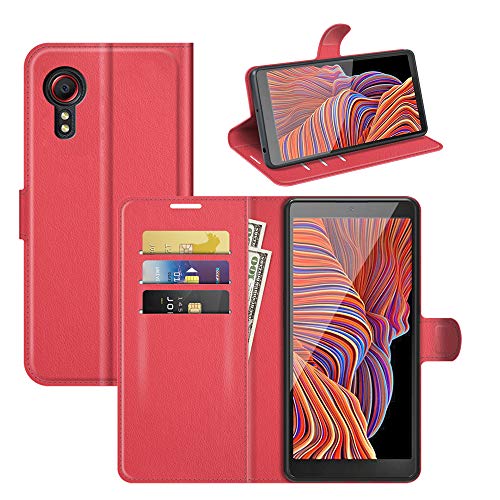 Fertuo Hülle für Samsung Galaxy XCover 5, Handyhülle Leder Flip Case Tasche mit Standfunktion, Kartenfach, Magnetschnalle, Silikon Bumper Schutzhülle Cover für Samsung Galaxy XCover 5, Rot Fertuo Hülle für Samsung Galaxy XCover 5, Handyhülle Leder Flip Case Tasche mit Standfunktion, Kartenfach, Magnetschnalle, Silikon Bumper Schutzhülle Cover für Samsung Galaxy XCover 5, Rot von Fertuo