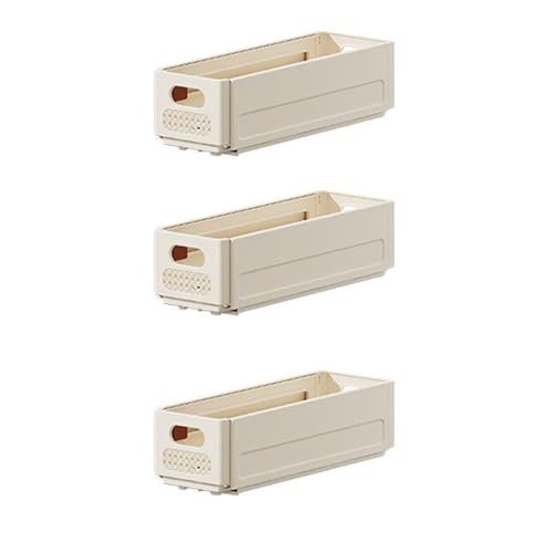 Fesatccoz 3 Stück Einziehbare Schublade Aufbewahrungsbox, Cremig Klein Faltbare Kunststoff Organizer, Teleskopschublade Justierbar von 11-18inch für Küche, Kleiderschrank, Kühlschrank Fesatccoz 3 Stück Einziehbare Schublade Aufbewahrungsbox, Cremig Klein Faltbare Kunststoff Organizer, Teleskopschublade Justierbar von 11-18inch für Küche, Kleiderschrank, Kühlschrank von Fesatccoz