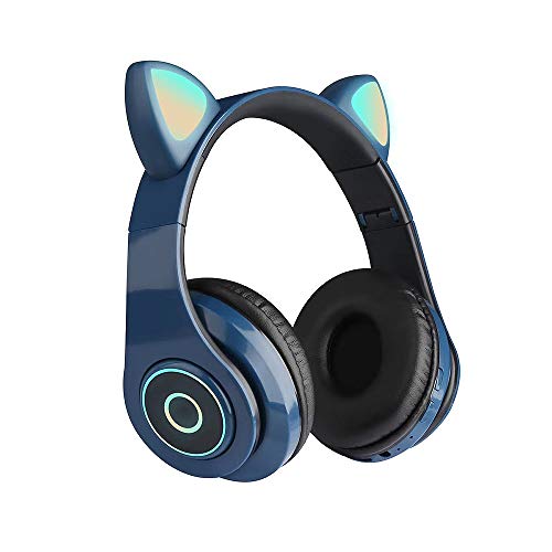 Fesjoy B39 Cute Cat Ear Headset Wireless BT5.0 Faltbarer Gaming-Kopfhörer mit Flash-RGB-Leuchten Kopfhörer TF-Kartenspiel/Kabelmodus Blau Fesjoy B39 Cute Cat Ear Headset Wireless BT5.0 Faltbarer Gaming-Kopfhörer mit Flash-RGB-Leuchten Kopfhörer TF-Kartenspiel/Kabelmodus Blau von Fesjoy