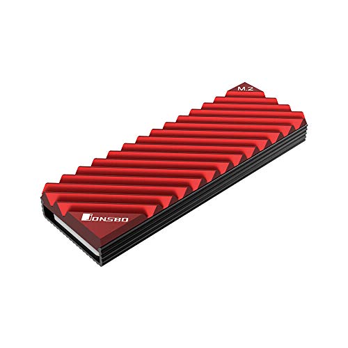 Fesjoy M.2-3 Kühler M.2 SSD-Kühlkörper Aluminium-Kühlkörper Werkzeugloser Kühler mit Wärmeleitpad Compatible with M.2 2280 SSD Rot von Fesjoy