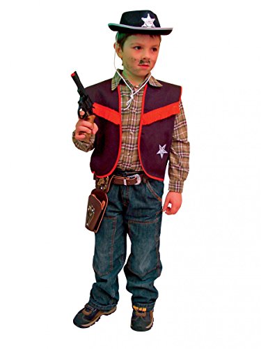 Cowboy-Weste Gr 140 schwarz/rot von Festartikel-Müller
