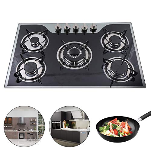 30.3" Gasherd Glas Gaskochfeld 5 Flammig | Einbau-Gaskocher für Zuhause & Wohnmobil | 5 Zonen Schwarz Glasherd Edelstahl Campingkocher für Propan und Erdgas | 10.25KW | EU STOCK 30.3" Gasherd Glas Gaskochfeld 5 Flammig | Einbau-Gaskocher für Zuhause & Wohnmobil | 5 Zonen Schwarz Glasherd Edelstahl Campingkocher für Propan und Erdgas | 10.25KW | EU STOCK von Fetcoi