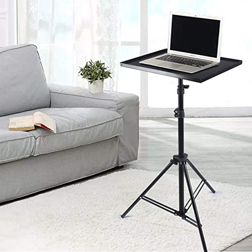 Beamer Ständer Laptop Ständer Stahl Stativ Notebook Projektor Bodenständer Tripod Schwarz Tragbarer Verstellbarer, Höhe von 60 cm bis 190 cm von Fetcoi