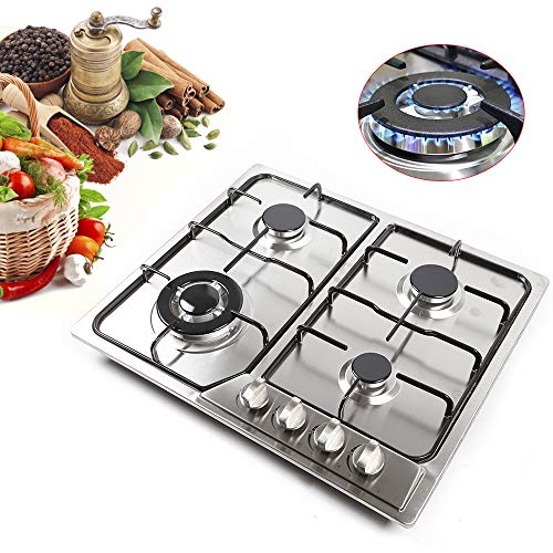 Fetcoi Einbauherd mit vier Brennern, Gas-Propan-Kochfeld, elektronische Zündung, Camping-Glas-Kochfeld, Grill aus Gusseisen, NG/LPG kompatibel Produktgröße 580 * 520mm Fetcoi Einbauherd mit vier Brennern, Gas-Propan-Kochfeld, elektronische Zündung, Camping-Glas-Kochfeld, Grill aus Gusseisen, NG/LPG kompatibel Produktgröße 580 * 520mm von Fetcoi