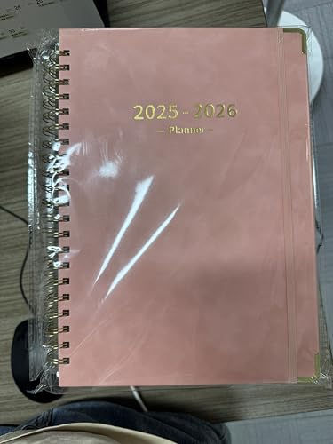 Juli 2025 – Juni 2026 Planer, akademischer Planer 2025–2026, Hardcover-Wochen- und Monatsplanungsbuch, 21,6 x 27,9 cm, Tageskalender mit Registern, College-Schul-Organizer für Schüler, Lehrer (Rosa) von Fetinar