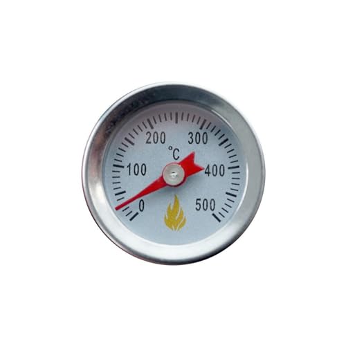 Feuerfest 123 - Edelstahl Grillthermometer Mini mit Anzeige bis 500 °C, analoges Ofenthermometer mit Einschraubgewinde, BBQ-Thermometer als ideale Ergänzung für Ofen, Grill und Smoker von Feuerfest 123 GmbH