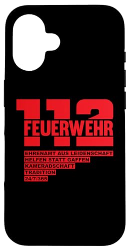 Hülle für iPhone 16 Freiwillige Feuerwehr 112 Ehrenamt Feuerwehrmann Geschenk von Feuerwehr Feuerwehrauto Geschenkideen & Mehr