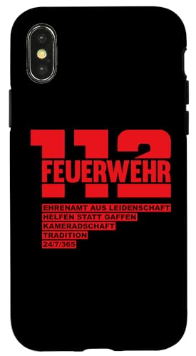 Hülle für iPhone X/XS Freiwillige Feuerwehr 112 Ehrenamt Feuerwehrmann Geschenk von Feuerwehr Feuerwehrauto Geschenkideen & Mehr