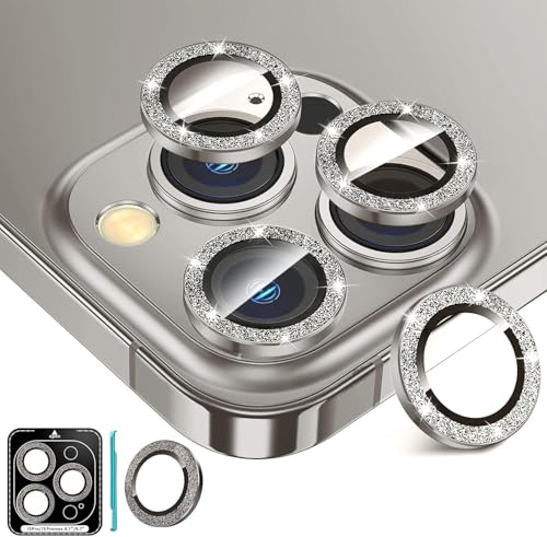 Fewdew [3+1 Kameraschutz für iPhone 15 Pro/iPhone 15 Pro Max,9H Gehärtetem Glas [HD-Klarheit][Anti Kratzen] Kamera Schutzfolie, Individuell Metallring Kamera Panzerglas von Fewdew