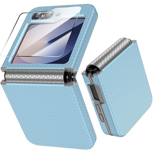 Fewdew für Samsung Galaxy Z Flip 6 Hülle mit Displayschutzfolie & Scharnierschutz, Unterstützt kabelloses Laden, Hart PC +TPU Dual Protection Kratzfest Schutzhülle Stoßfeste Case, Blau Karierte Fewdew für Samsung Galaxy Z Flip 6 Hülle mit Displayschutzfolie & Scharnierschutz, Unterstützt kabelloses Laden, Hart PC +TPU Dual Protection Kratzfest Schutzhülle Stoßfeste Case, Blau Karierte von Fewdew
