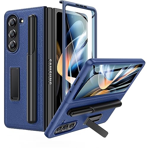 Fewdew für Z Fold 5 Hülle,Samsung Galaxy Z Fold 5 Hülle mit S Pen Holder & Ständer,Displayschutzfolie,Stoßfest Handyhülle Cover Case für Samsung Z Fold 5 2023 5G,Blau Fewdew für Z Fold 5 Hülle,Samsung Galaxy Z Fold 5 Hülle mit S Pen Holder & Ständer,Displayschutzfolie,Stoßfest Handyhülle Cover Case für Samsung Z Fold 5 2023 5G,Blau von Fewdew