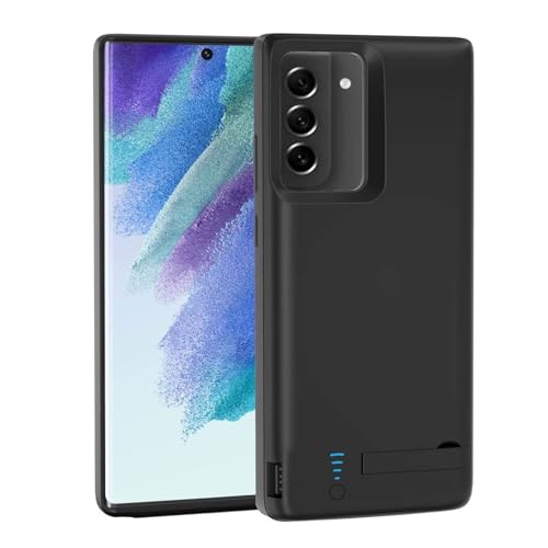 Fey Galaxy S21+ Akku H¨¹lle, 5000 mAh Erweitertes Wiederaufladbarer Externer Akku Ladeger?t Power Pack Case f¨¹r Samsung Galaxy S21 Plus 5G [6,7 Zoll] Ladeh¨¹lle mit St?nder, Schwarz von Fey