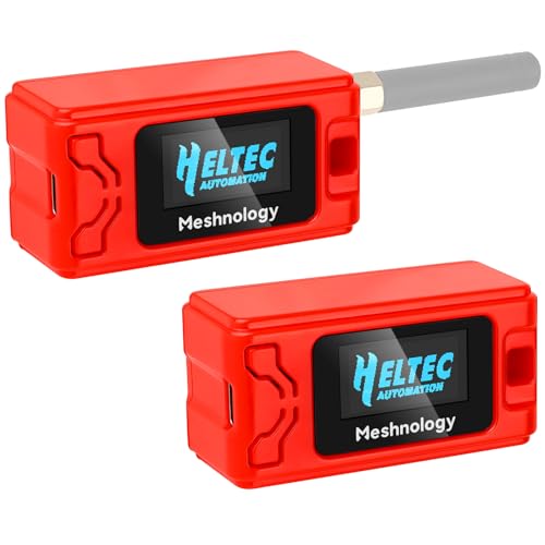 2 x Gehäuse für ESP32 LoRa V3 Modulplatine Geräteantenne OLED-Schutzgehäuse mit Typ C und Kupferrohr-Antennenschnittstelle (rot) von Feyio