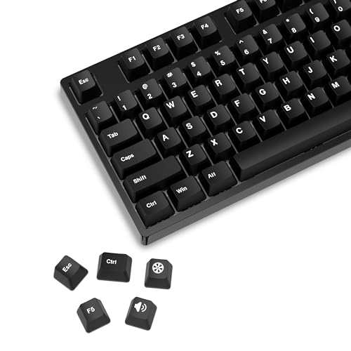 Feynamic Klassische schwarze Tastenkappen, Premium-PBT-Tastatur, universell, mechanisch, Kirschprofil, 126 Tasten, vollständiges Set für 61/64/68/71/87/100/104/108 Tastenlayouts, nicht durchsichtig von Feynamic