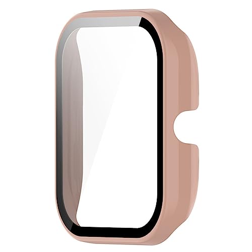 Feysentoe Hülle mit Glas Displayschutz Kompatibel mit Amazfit GTS 4 mini Schutz Case Schutzhülle.(rosa) von Feysentoe