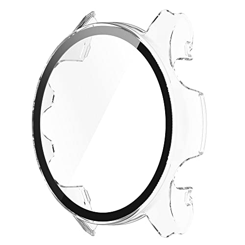 Feysentoe Hülle mit Glas Displayschutz Kompatibel mit Garmin Forerunner 255 Schutz Case Schutzhülle.(transparent) von Feysentoe