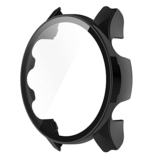 Feysentoe Hülle mit Glas Displayschutz Kompatibel mit Garmin Forerunner 255S Schutz Case Schutzhülle.(Schwarz) von Feysentoe