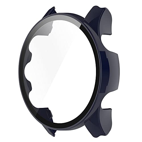 Feysentoe Hülle mit Glas Displayschutz Kompatibel mit Garmin Forerunner 255S Schutz Case Schutzhülle.(blau) von Feysentoe