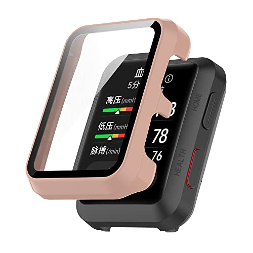 Feysentoe Hülle mit Glas Displayschutz Kompatibel mit Huawei Watch D Schutz Case Schutzhülle.(rosa) von Feysentoe