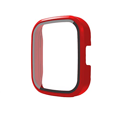 Feysentoe Hülle mit Glas Displayschutz Kompatibel mit RedMi Watch 3 Schutz Case Schutzhülle.(Rot) von Feysentoe