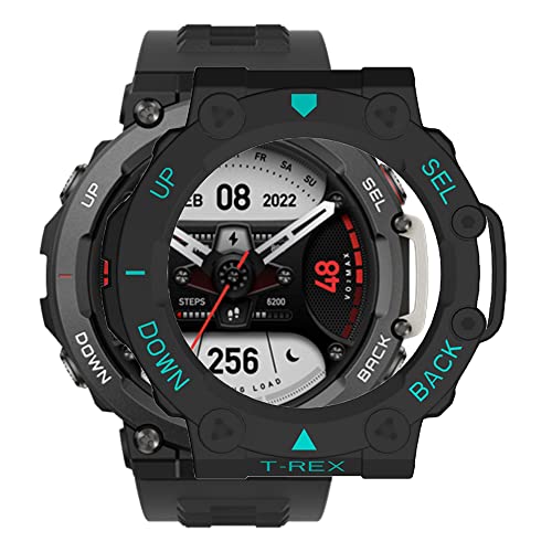 Feysentoe Hüllen Kompatibel mit Amazfit T-Rex 2 Schutzhülle Protector Cover Bumper Shell.(Schwarz Blau) von Feysentoe