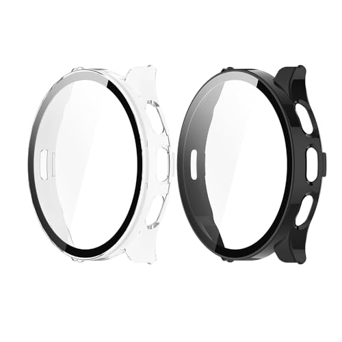 Feysentoe Pack of 2 Hülle mit Glas Displayschutz Kompatibel mit Garmin Venu 3 Schutz Case Schutzhülle.(schwarz+transparent) von Feysentoe