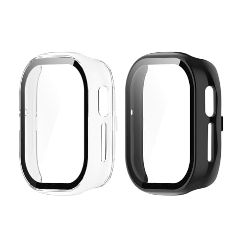 Feysentoe Pack of 2 Hülle mit Glas Displayschutz Kompatibel mit Honor Watch 4 Schutz Case Schutzhülle.(schwarz +transparent) von Feysentoe