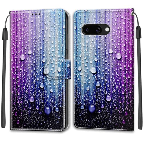 Feyten Kompatibel mit Google Pixel 9A Hülle, Handyhülle Google 9A, Handytasche PU Leder Klappbar Schutzhülle Wallet Kartenfach Magnet Klapphülle Case Cover (Lila-Blau) von Feyten