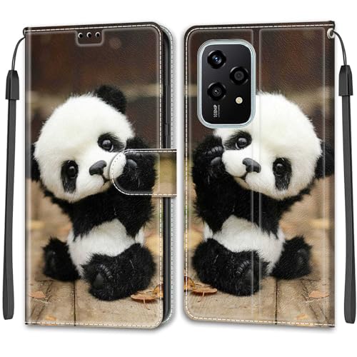 Feyten Kompatibel mit Honor 200 Lite Hülle, Handyhülle Honor 200 Lite, Handytasche PU Leder Klappbar Schutzhülle Wallet Kartenfach Magnet Klapphülle Case Cover (Panda) von Feyten