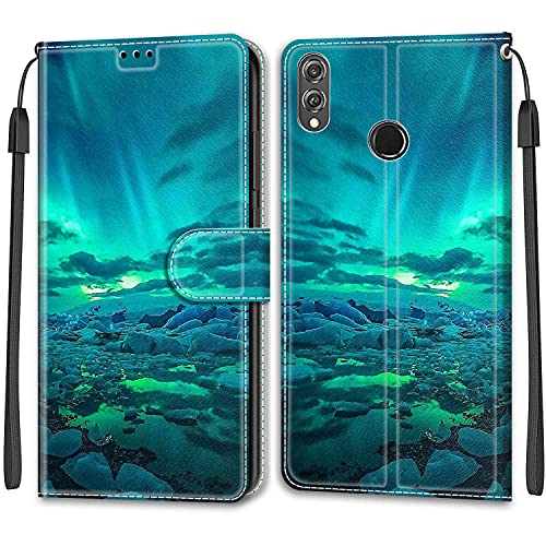 Feyten Kompatibel mit Huawei Honor 8X Hülle, Handyhülle Huawei Honor 8X, Handytasche PU Leder Klappbar Schutzhülle Wallet Kartenfach Magnet Klapphülle Case Brieftasche Lederhülle (Aurora) von Feyten