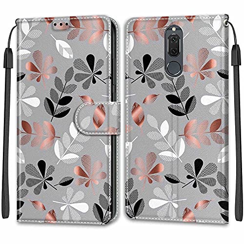 Feyten Kompatibel mit Huawei Mate 10 Lite Hülle, Handyhülle Huawei Mate 10 Lite, Handytasche PU Leder Klappbar Schutzhülle Wallet Kartenfach Magnet Klapphülle Case Cover Lederhülle (Laub) von Feyten